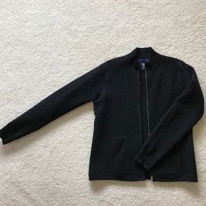 Black wool zip jacket